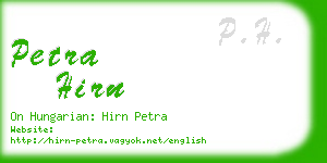 petra hirn business card